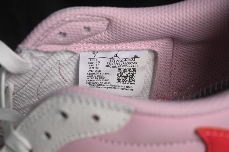 Nike Air Jordan 1 Low OG Travis Scott Reverse Swoosh Premium Leather Sneakers - IQ7604-101