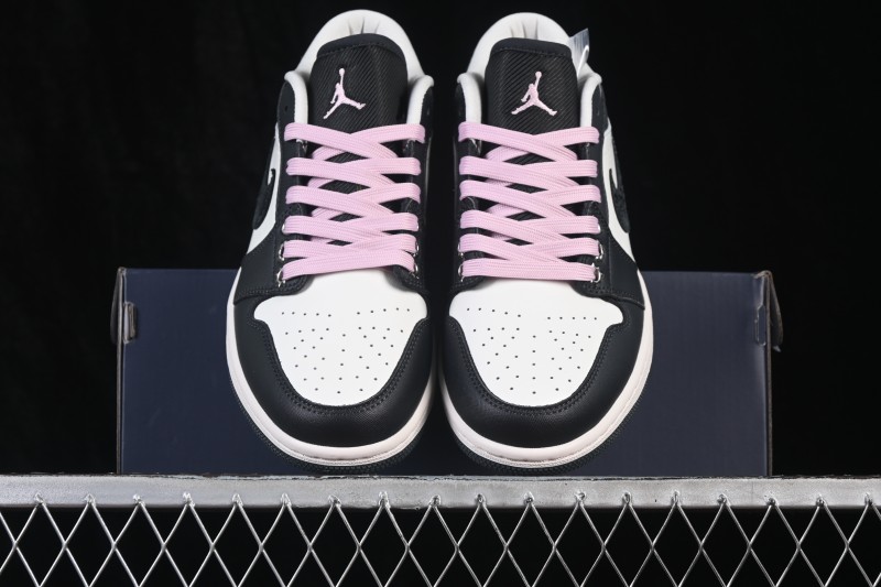 Nike Air Jordan 1 Low Retro Basketball Shoes with Cracked Leather Design - II0595-001