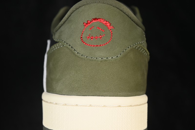 Nike Travis Scott x Air Jordan 1 Low OG Sneakers with Reversed Swoosh Design - DM7866-002