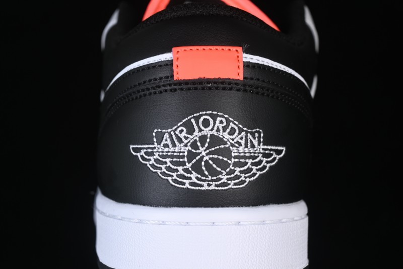 Nike Air Jordan 1 Low Retro Basketball Shoes with White Grey and Black Swoosh for Casual Wear - 553558-045
