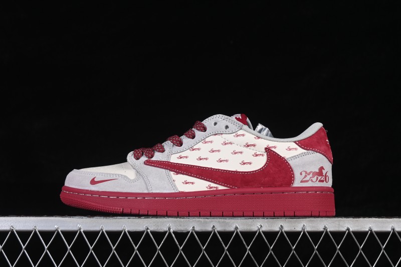 Nike Air Jordan 1 Low Year of the Horse Limited Edition Retro Basketball Shoes White Red - JP2026-115