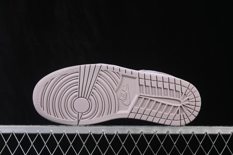 Nike Air Jordan 1 Low Retro Casual Sneakers in White and Pink - DC0774-606
