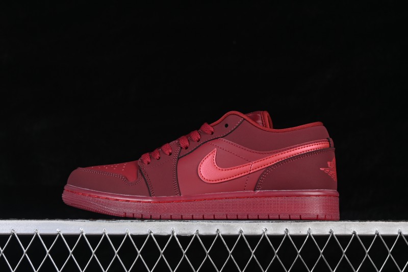 Nike Air Jordan 1 Low Retro Basketball Shoes with Gum Sole in Wine Red - IB7012-600