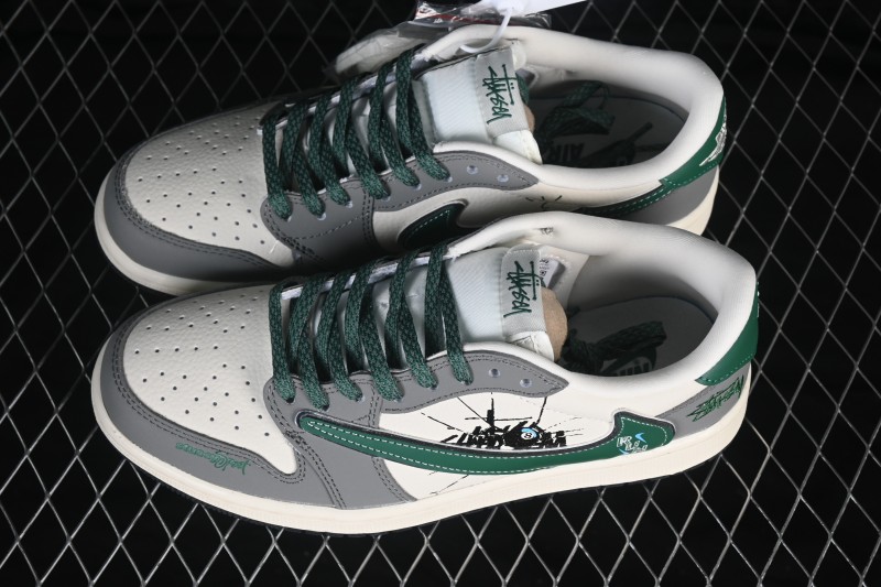 Nike Air Jordan 1 Low OG SP x Travis Scott x Fragment Design Retro Basketball Sneakers with Reverse Swoosh and Mixed Material Upper - XJ1979-002