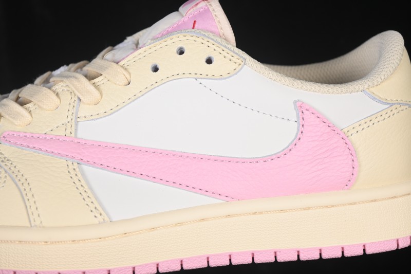 Nike Travis Scott x Air Jordan 1 Low OG Retro Basketball Shoes with Reverse Swoosh Design - IQ7604-100