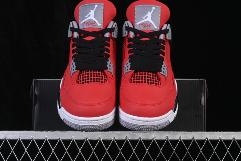 Nike Air Jordan 4 Retro Basketball Shoes in Toro Red with Iconic Design - FQ8138-600