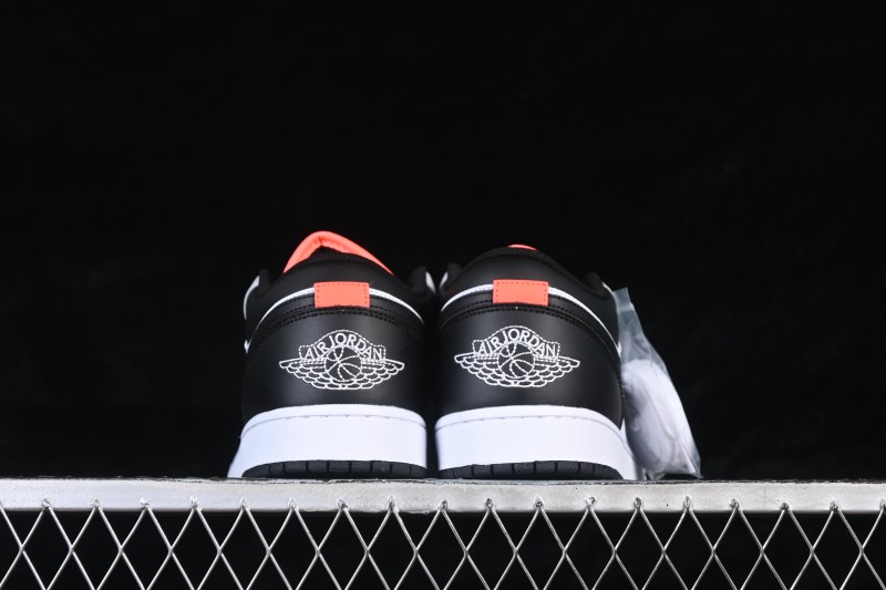 Nike Air Jordan 1 Low Retro Basketball Shoes with White Grey and Black Swoosh for Casual Wear - 553558-045