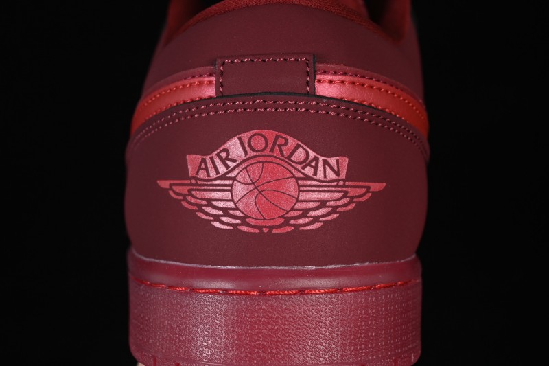 Nike Air Jordan 1 Low Retro Basketball Shoes with Gum Sole in Wine Red - IB7012-600