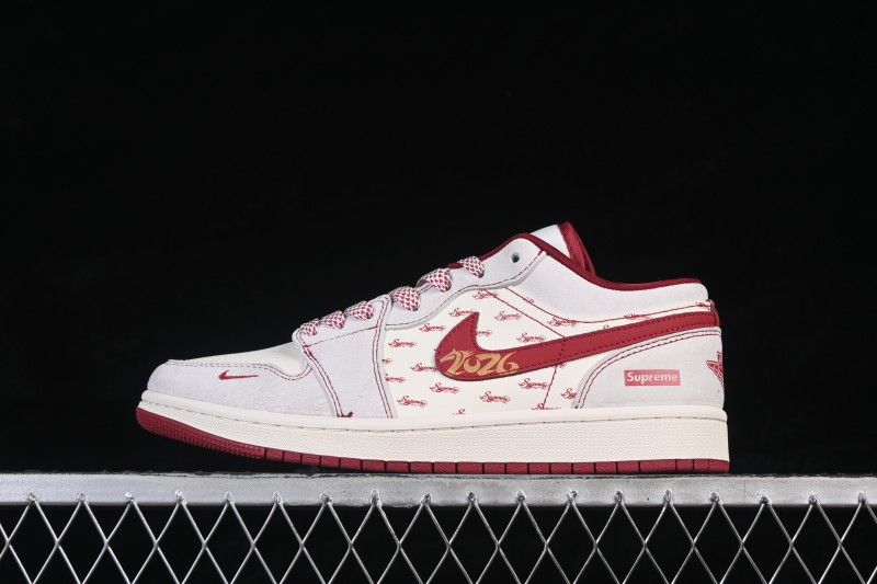 Nike Air Jordan 1 Low Chinese New Year Year of the Horse Edition Red Accent Premium Low-Top Retro Basketball Shoes - JP2026-127