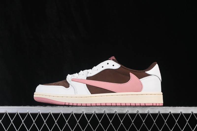 Nike Travis Scott x Air Jordan 1 Low OG Retro High-Quality Sneakers with Reverse Swoosh Design - DZ4137-206