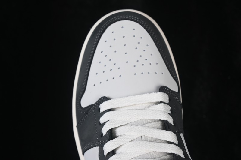 Nike Air Jordan 1 Low Retro Basketball Shoes with Cracked Leather Design - IU2268-100