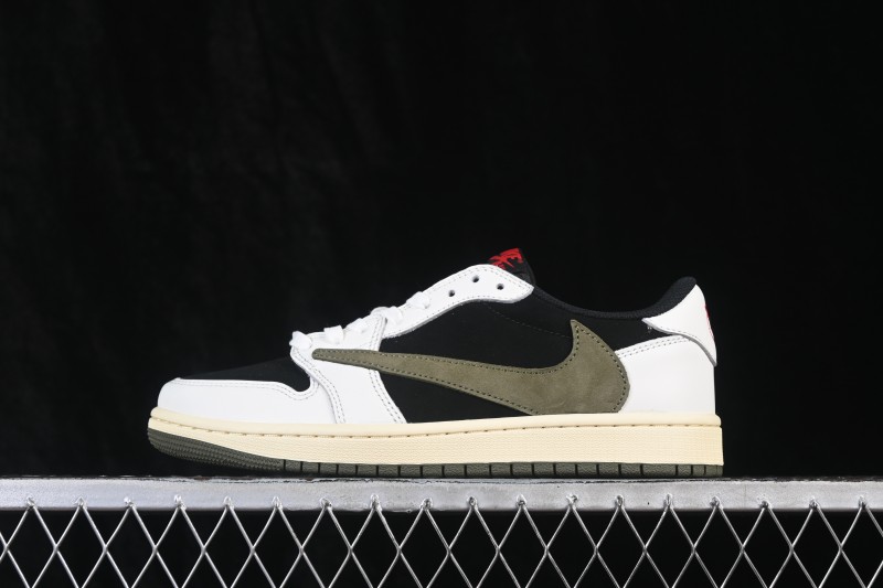 Nike Travis Scott x Air Jordan 1 Low OG AJ1 Retro Low-Top Sneakers with Reverse Swoosh - DZ4137-106