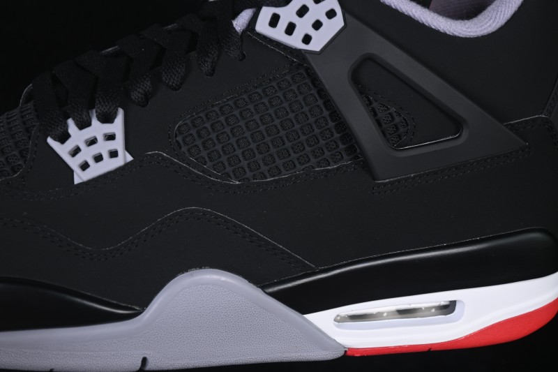 Nike Air Jordan 4 Retro "Bred" Running Shoes with Original Last and Premium Materials - IX8180-001