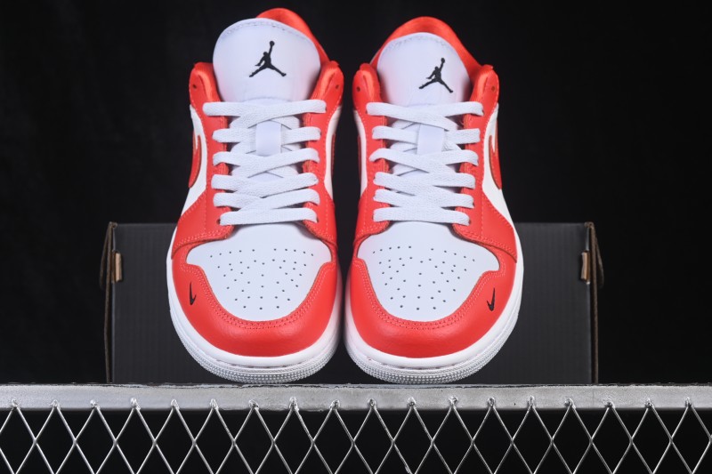 Nike Air Jordan 1 Low Retro Basketball Shoes with Classic Red and White Colorway - II9813-600