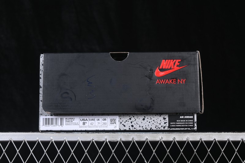 Nike Air Jordan 5 Retro x Awake NY Black Metallic High-Top Sneakers - DV4982-004