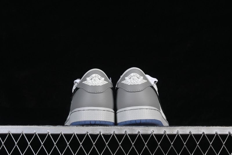 Dior x Air Jordan 1 Low AJ1 Collaboration Grey White Basketball Sneakers - CN8608-002