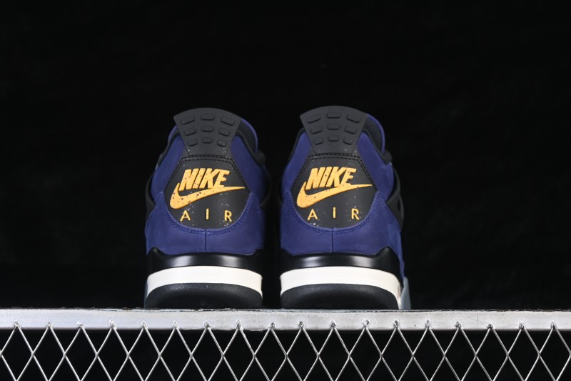 Nike Air Jordan 4 Retro "Lakers" Basketball Shoes with Premium Leather and Purple-Gold Colorway - FV5029-500