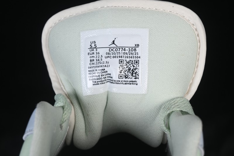 Nike Air Jordan 1 Low Retro Lifestyle Basketball Shoes with Light Blue Color Blocking - DC0774-108