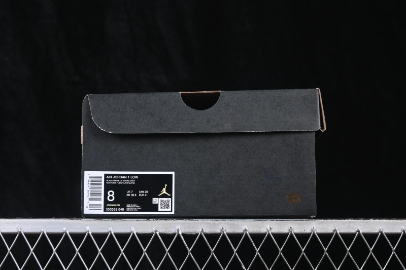 Nike Air Jordan 1 Low Retro Basketball Shoes with Classic Black and Grey Colorway - 553558-048
