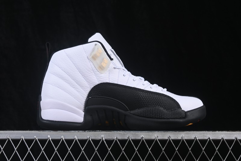 Nike Air Jordan 12 Retro Taxi Basketball Shoes with Gold Eyelets - CT8013-117
