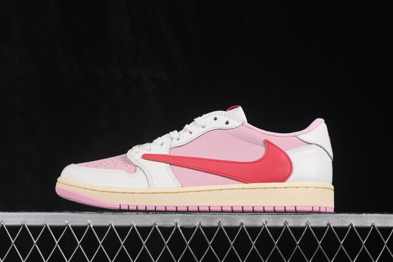 Nike Travis Scott x Air Jordan 1 Low OG Retro Basketball Shoes with Reverse Swoosh Design - IQ7604-101