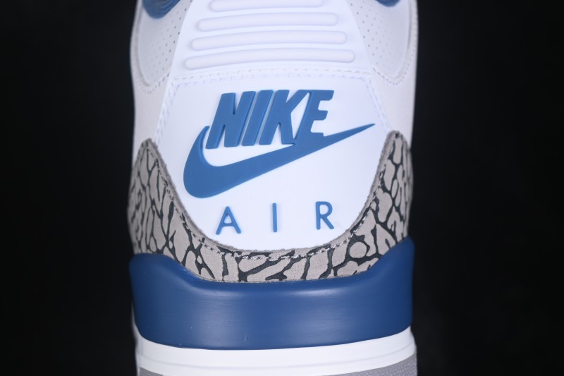 Air Jordan 3 Retro "True Blue" Men's Basketball Shoes with Classic Elephant Print and Premium Leather - IF4396-104