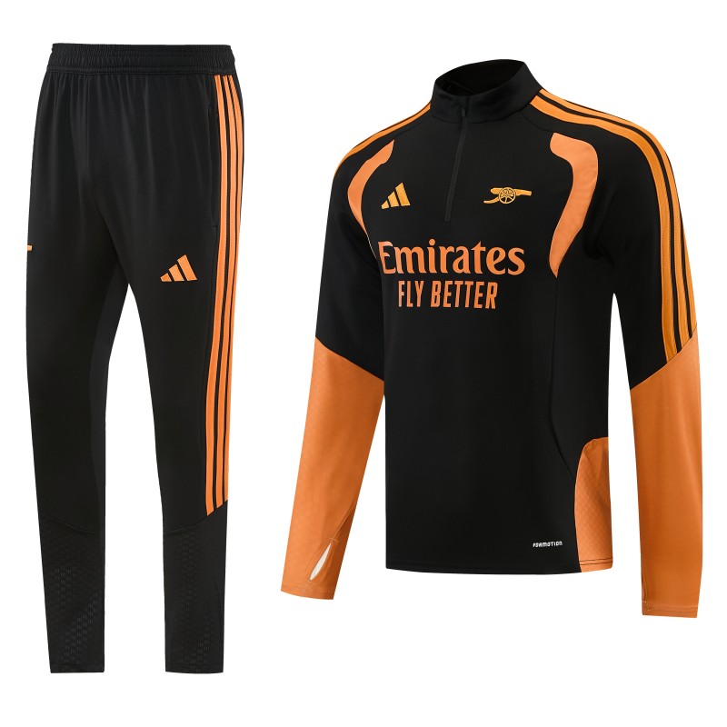 26/27 Arsenal Black Half Zipper Jacket Tracksuit + Long Pants