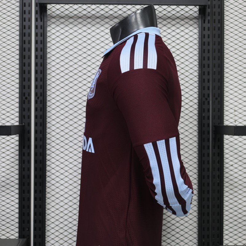Player Version 26/27 Aston Villa FC Home Long Sleeve Jersey With Sponsor