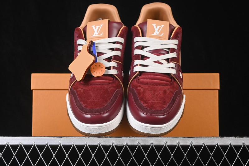 Louis Vuitton Trainer Sneaker Wine Red - 1A9JG7