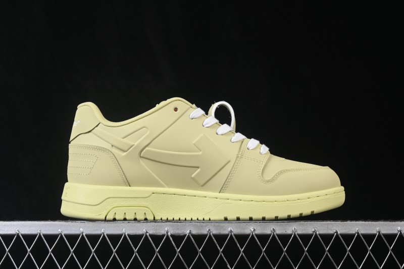 Off-White Out Of Office Low-Top Fashion Sneakers Lemon Green - AJD4