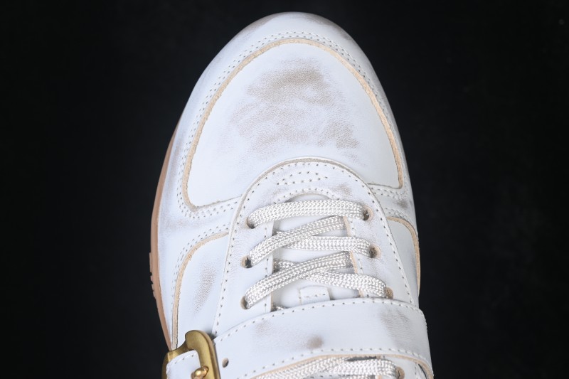 MiuMiu Gymnasium Calf Leather Buckle Lace-Up Vintage Low-Top Sneakers - FW25
