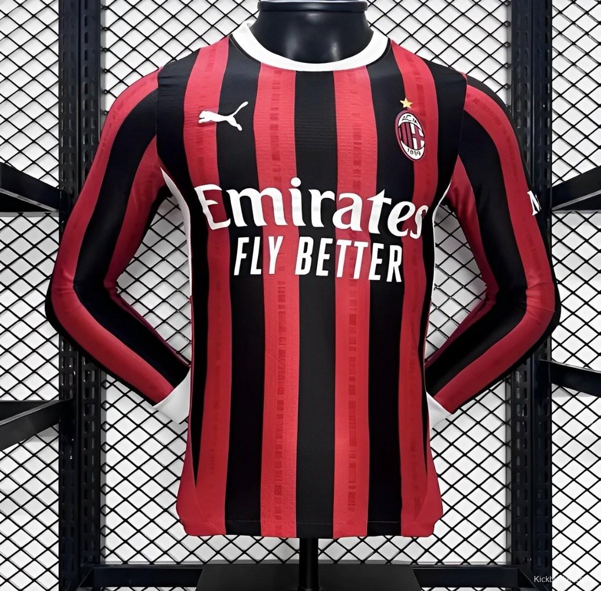 Player Version 24/25 AC Milan Home Long Sleeve Jersey