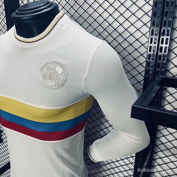 Player Version 2024 Colombia White 120Th Anniversary Long Sleeve Jersey