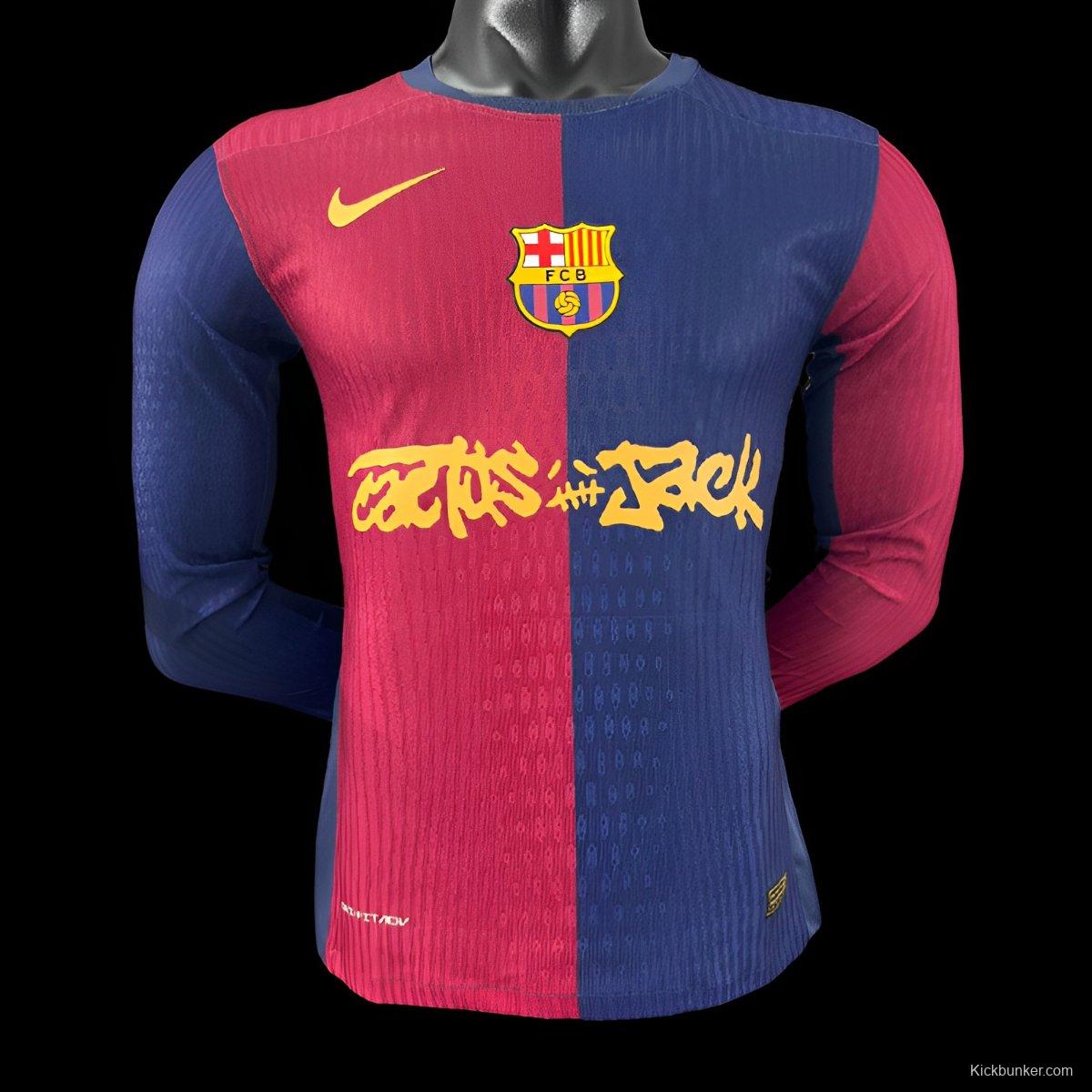 Player Version 24/25 Barcelona x Travis Scott Home Long Sleeve Jersey