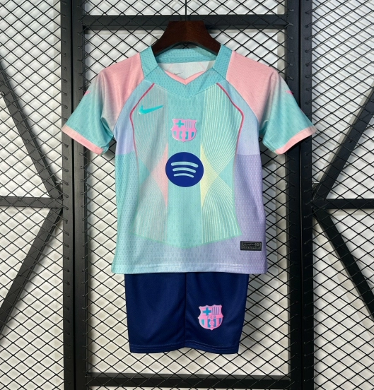 25/26 Kids Barcelona Blue Gradient with Spotify Jersey