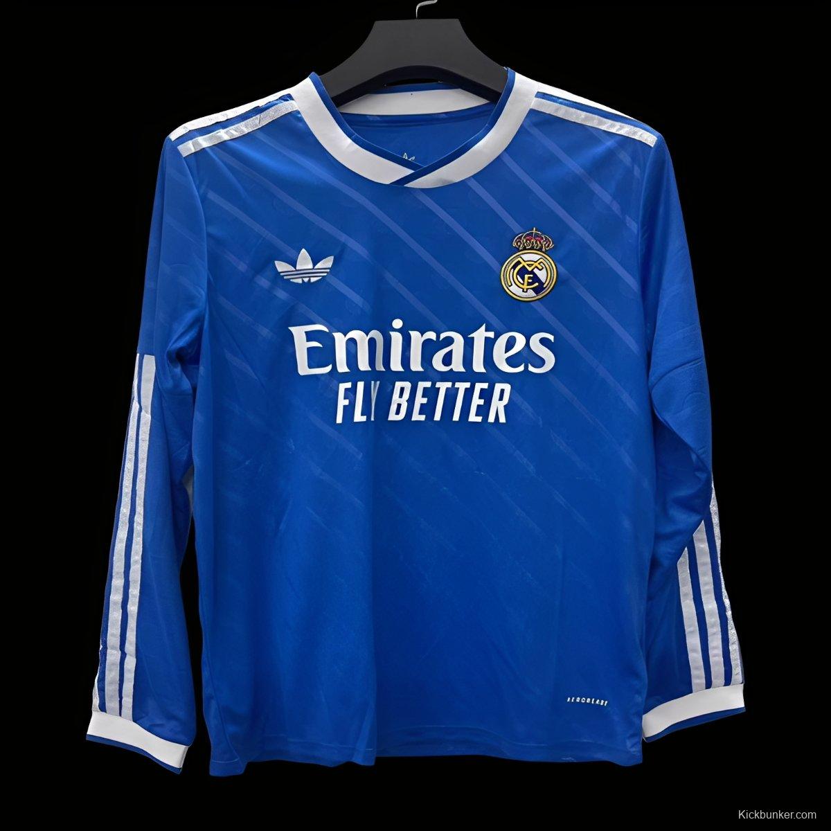 25/26 Real Madrid Third Blue Long Sleeve Jersey