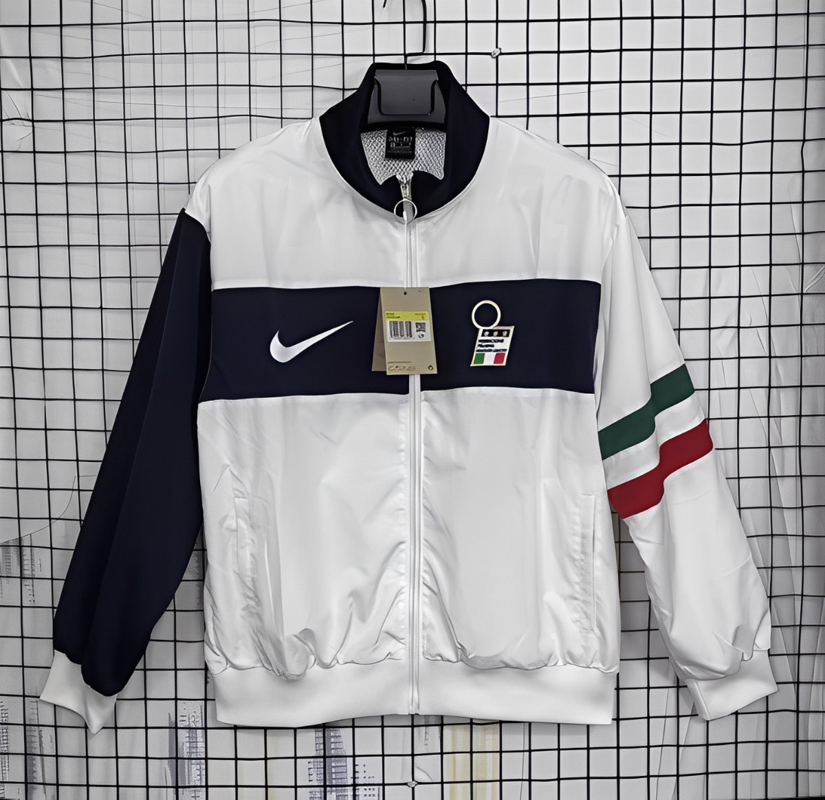 1994 Italy White Full Zipper Jacket Windbreaker