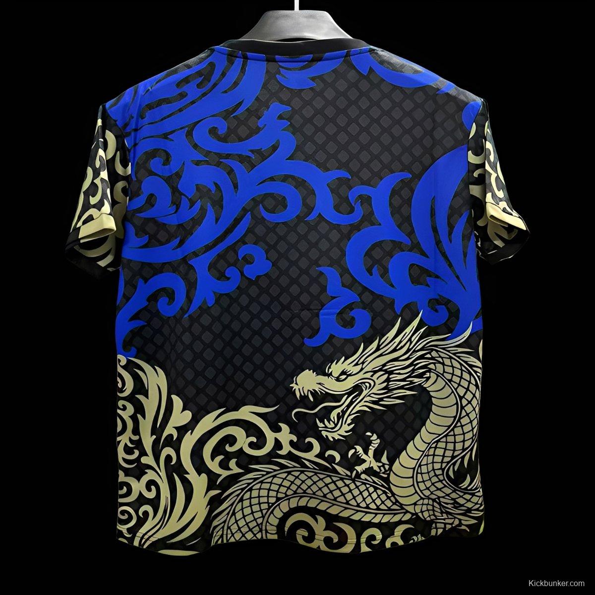 25/26 FC Porto Black with Blue Dragon and Gold Pattern Jersey