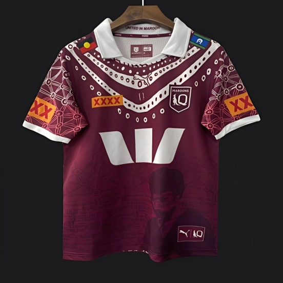 026 Queensland Maroons Maroon with Indigenous Cultural Pattern Jersey