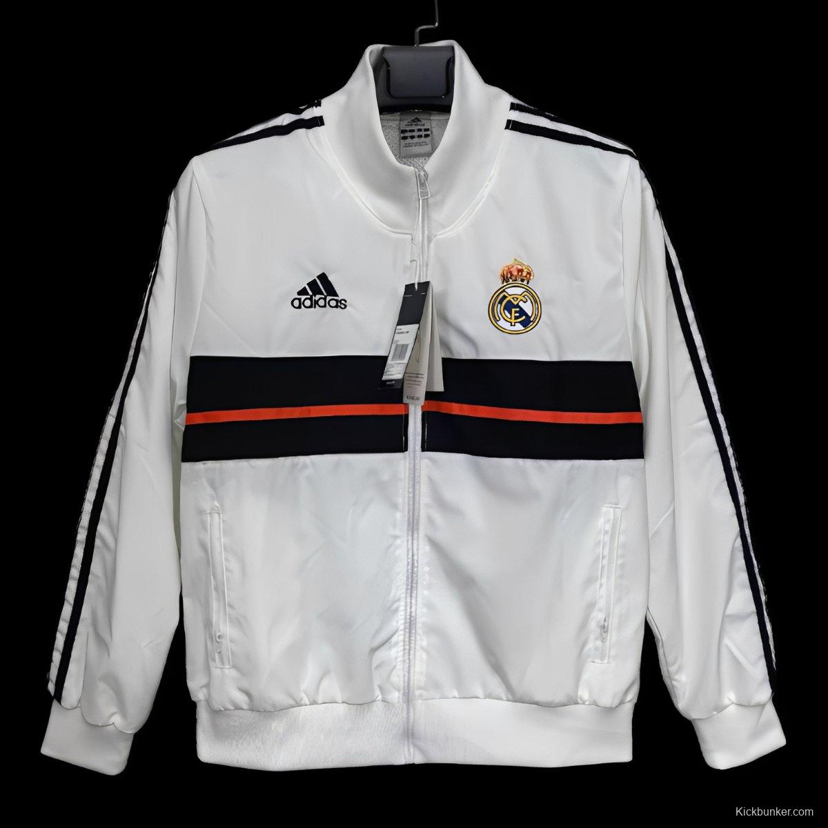 25/26 Real Madrid White  Full Zipper Windbreaker