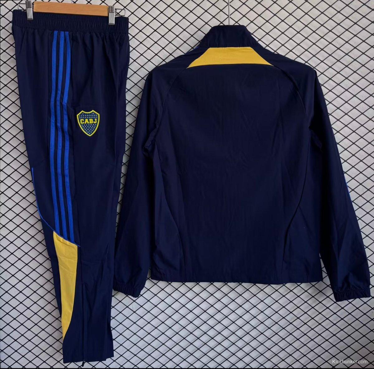 25/26 Boca Juniors Navy with Blue Full zipper Jacket Tracksuit+ long pants