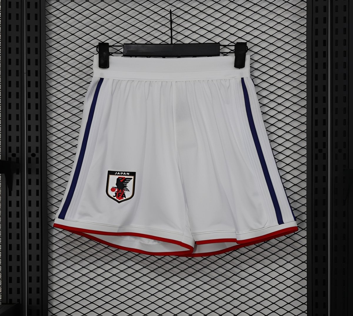 2026 Player Version Japan White with Navy Blue Stripes Shorts