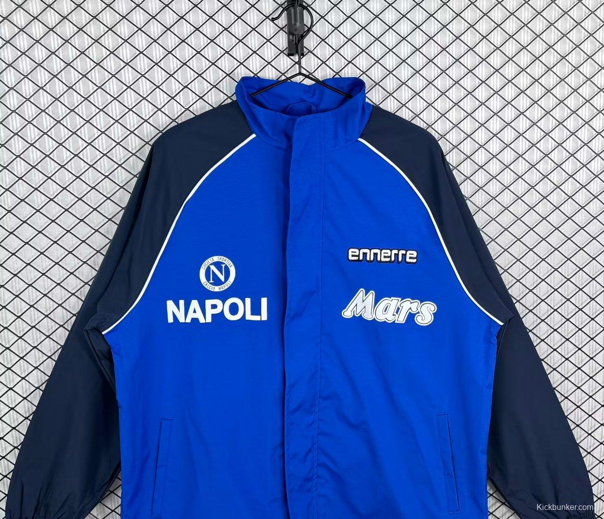 Retro 89/90 Napoli Blue/Black Full Zipper Windbreaker