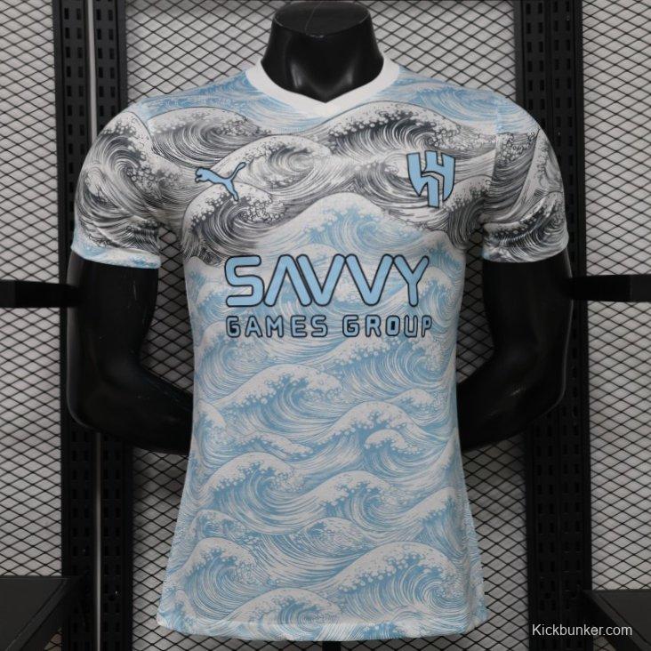 Player Version 26/27 Al-Hilal SFC White & Blue Hokusai Wave Print Special Edition Away Jersey