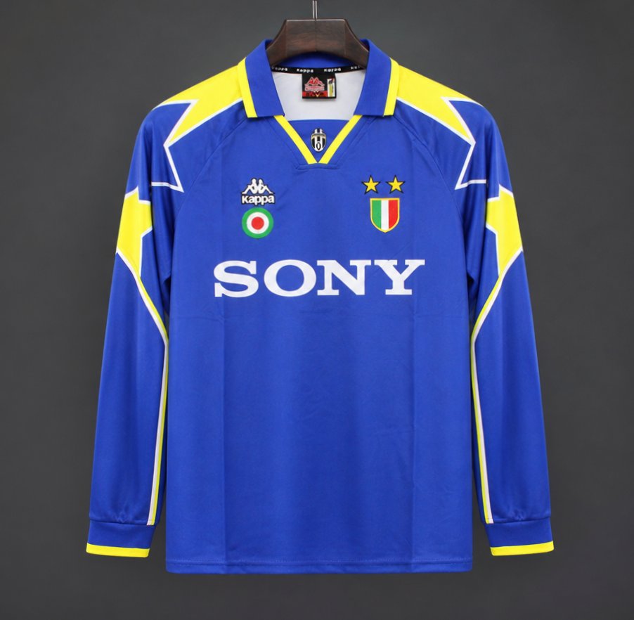 Retro 95/96 Juventus Away Blue Long Sleeve Jersey