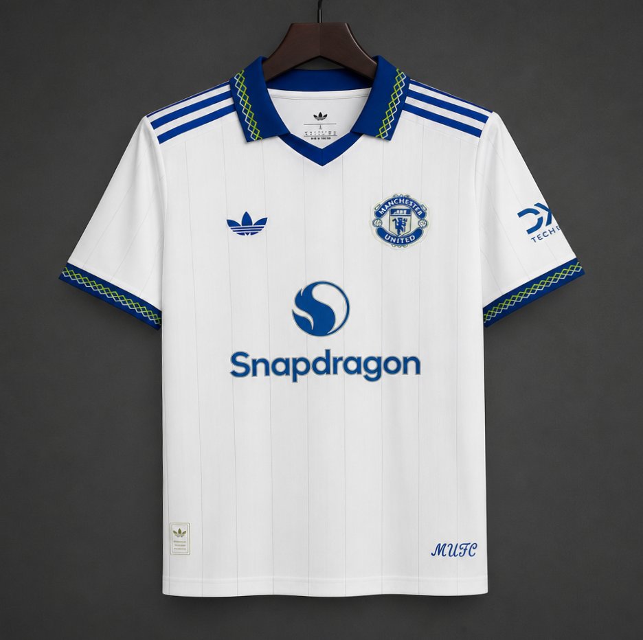 26/27 Manchester United White Pinstripe Away Jersey