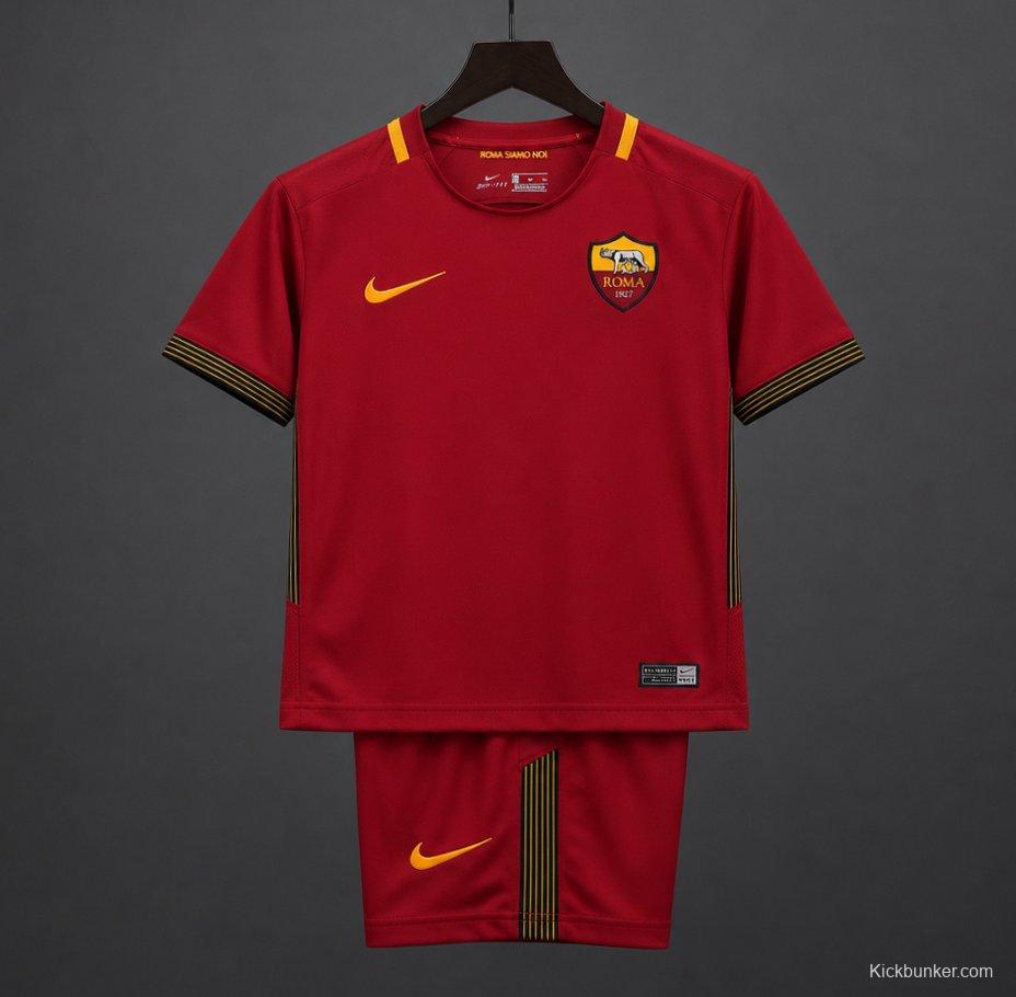 Retro Kids 17/18  AS Roma Home Jersey