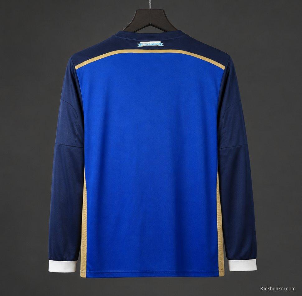 Retro 2014 Argentina Home Long Sleeve Soccer Jersey