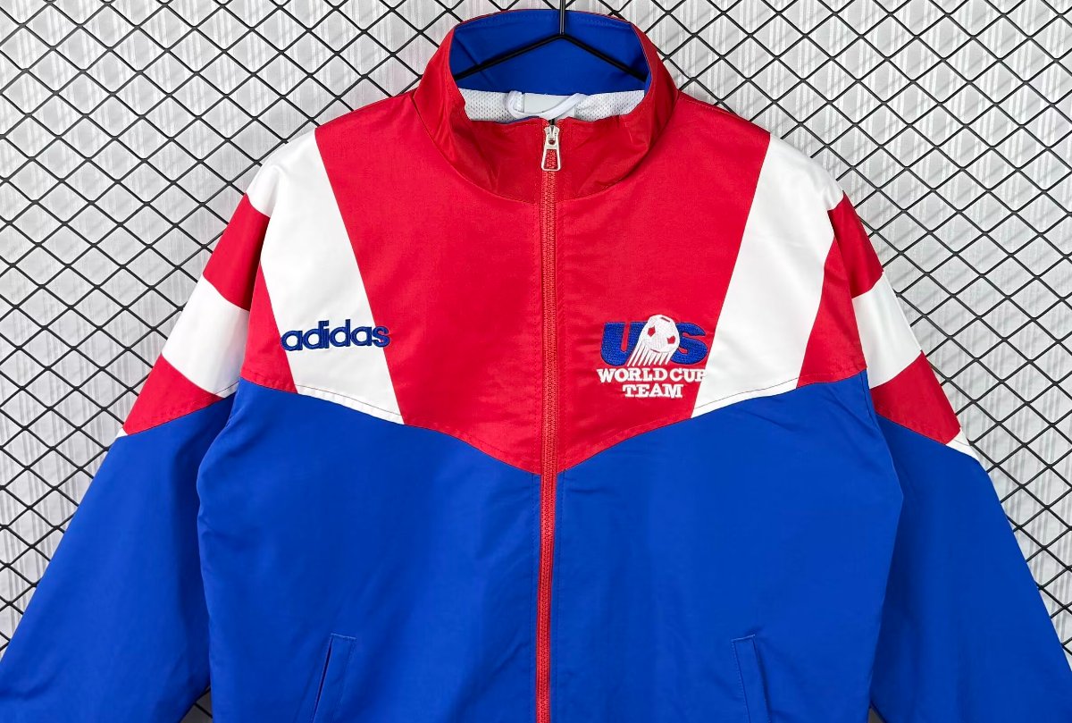 Retro 1994 USA Blue Full Zipper Windbreaker