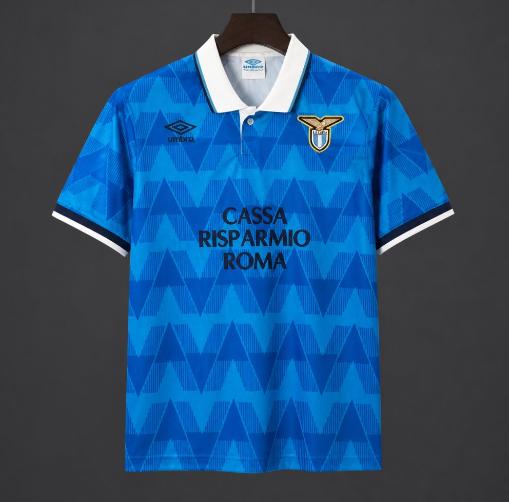 Retro 89/90 Lazio Home Blue Jersey
